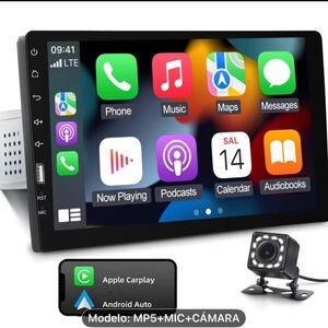 Car Audio Video System with Apple CarPlay and Android Auto - Black 9”